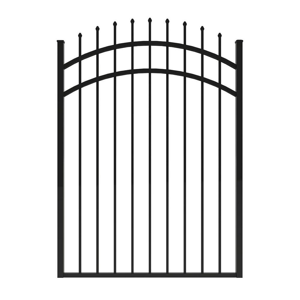 FORGERIGHT Osprey 4 ft. W x 5 ft. H Black Aluminum Arched Fence Gate