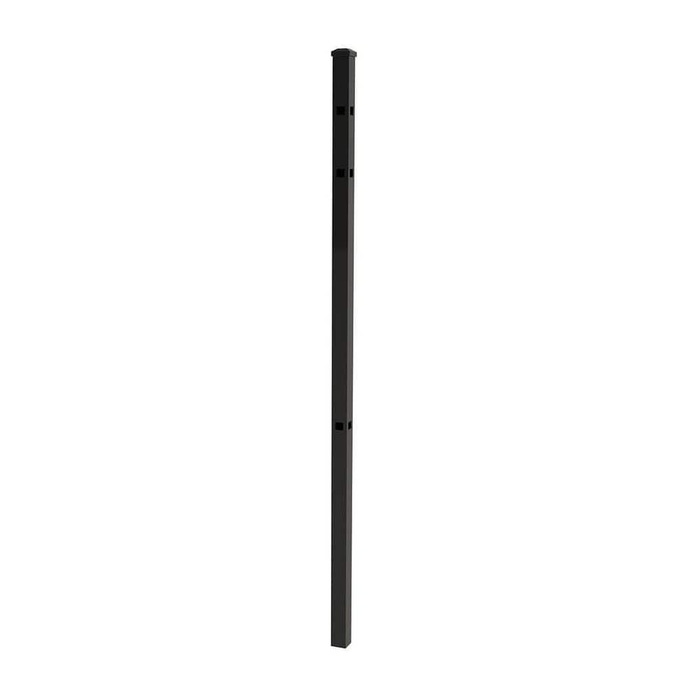 FORGERIGHT 96 in. x 6 ft. Osprey Black Aluminum Corner Post with Flat Cap