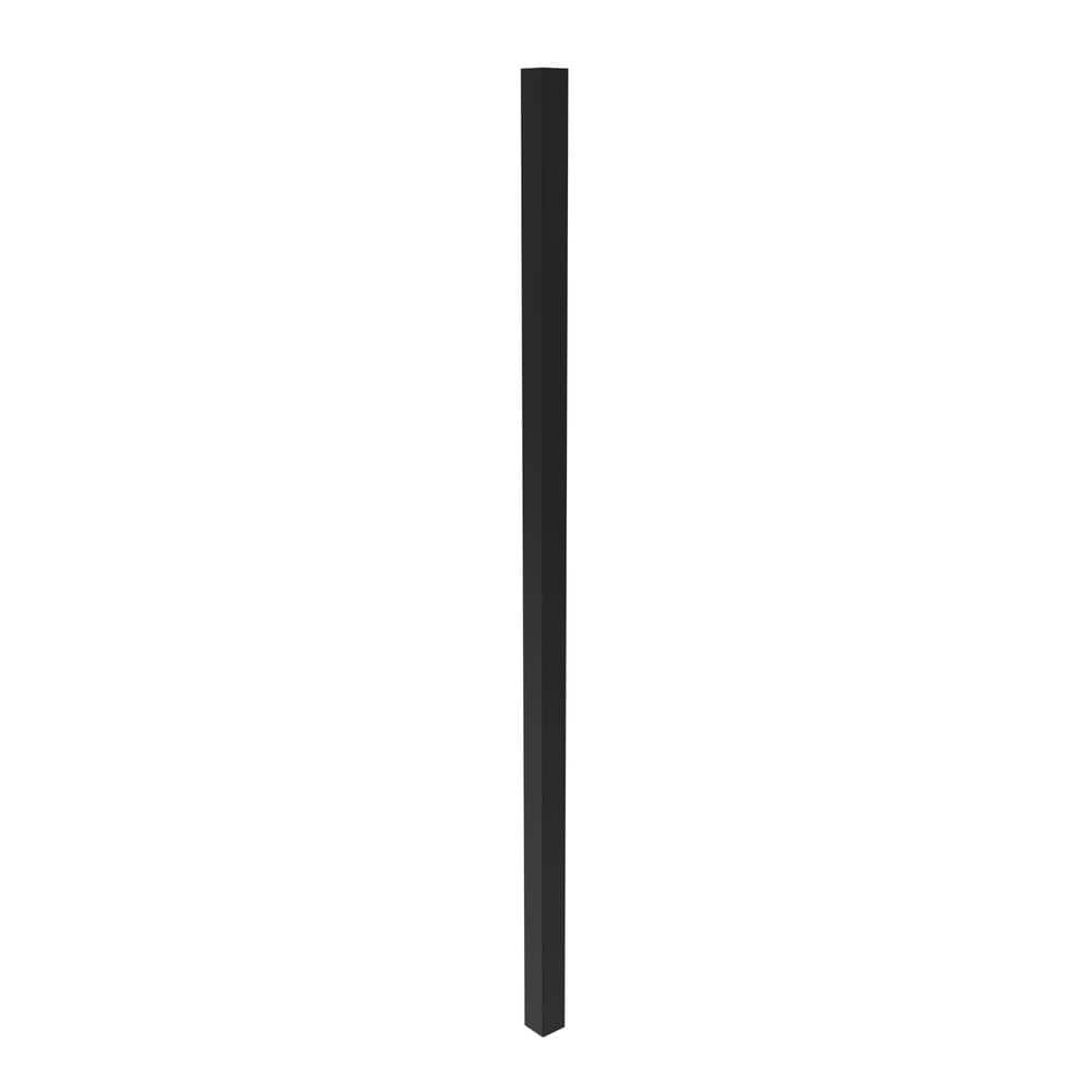 FORTRESS A2 2.5-in x 2.5-in x 6.5-ft Gloss Black Aluminum Flat Top and Bottom Design End Post for Pool Application