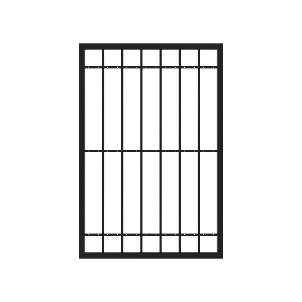 4.25 ft. W x 6.25 ft. H Estate Gloss Black Steel Gate