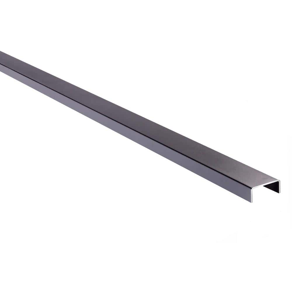 Slipfence 3 in. x 2 in. x 92.5 in. Black Aluminum Cap Rail for the Top of Slip Fence Vertical Fence System