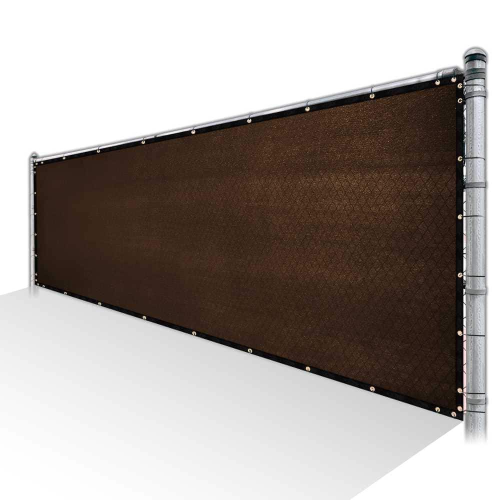COLOURTREE 4 ft. x 50 ft. Brown Privacy Fence Screen HDPE Mesh Windscreen with Reinforced Grommets for Garden Fence (Custom Size)