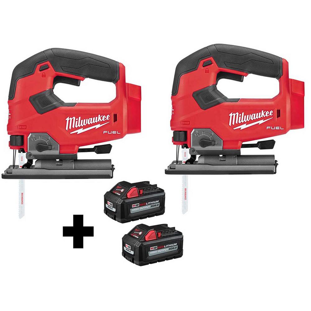 M18 FUEL 18-Volt Lithium-Ion Brushless Cordless Jig Saw (2-Tool) with (2) 6.0Ah Batteries