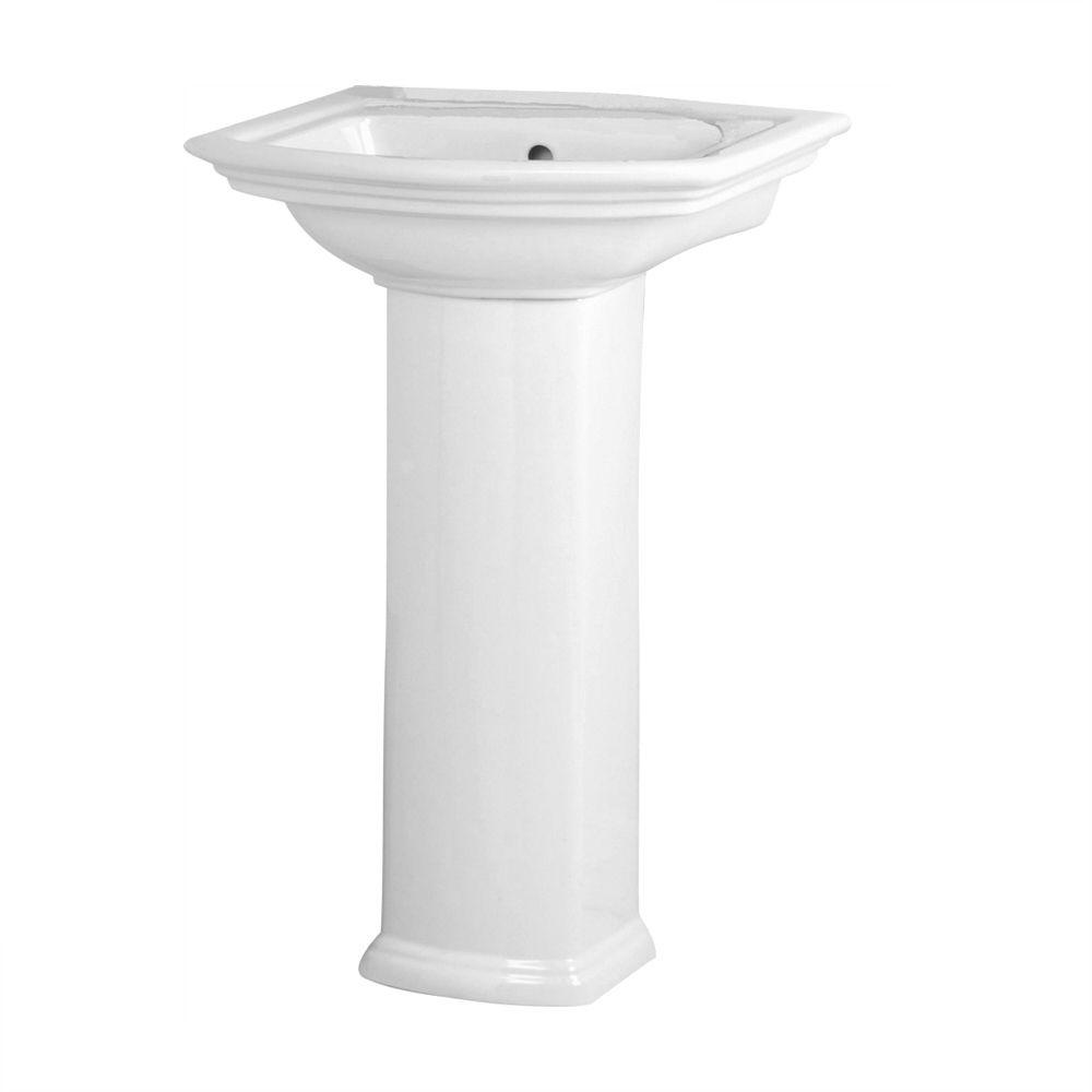 Washington 460 Vitreous China Pedestal Combo Bathroom Sink in White