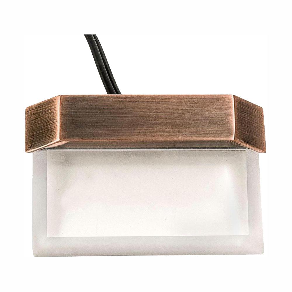 Low-Voltage Antique Brass Outdoor Integrated LED Plastic Clear Stair Light