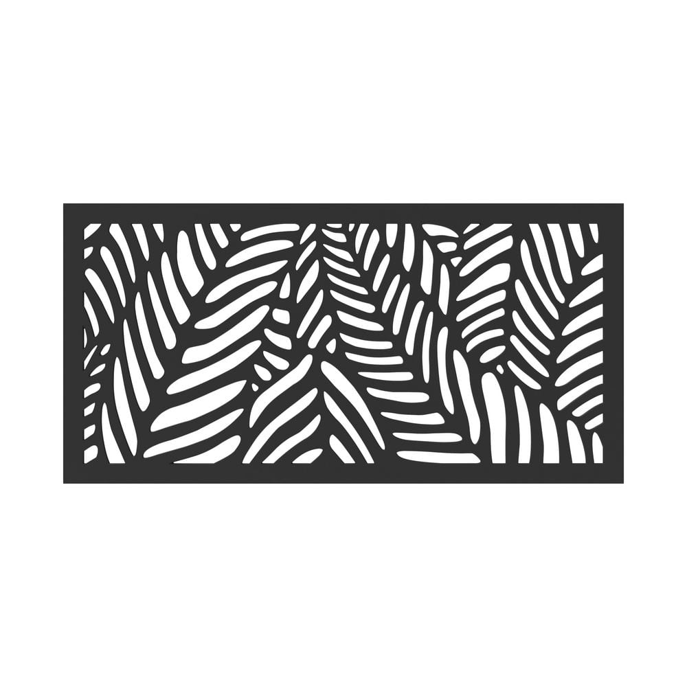 DESIGN VU Tahiti 4 ft. x 2 ft. Charcoal Recycled Polymer Decorative Screen Panel, Wall Decor and Privacy Panel