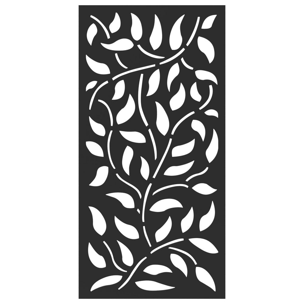 DESIGN VU Vines 6 ft. x 3 ft. Charcoal Recycled Polymer Decorative Screen Panel, Wall Decor and Privacy Panel