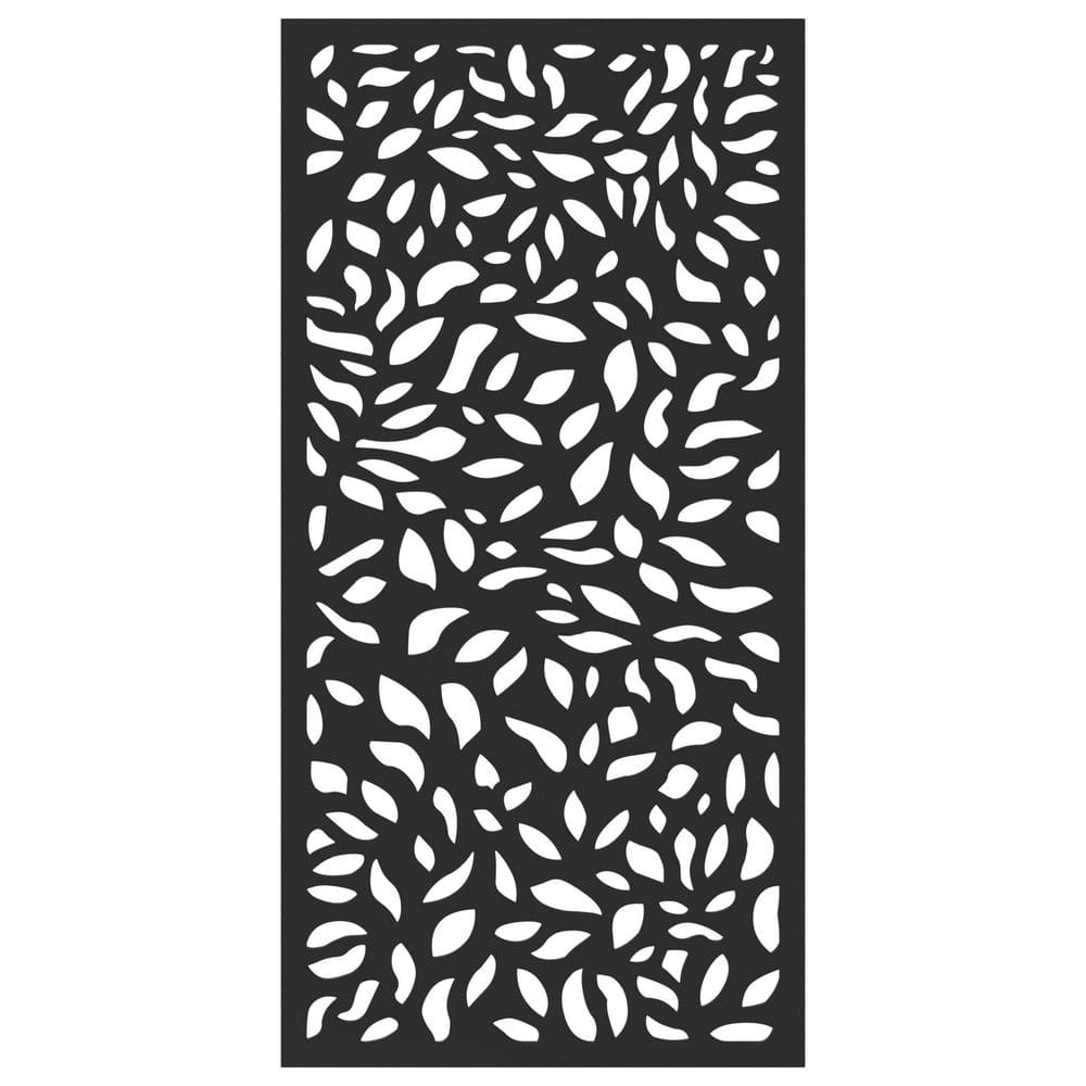 DESIGN VU Evergreen 6 ft. x 3 ft. Charcoal Recycled Polymer Decorative Screen Panel, Wall Decor and Privacy Panel