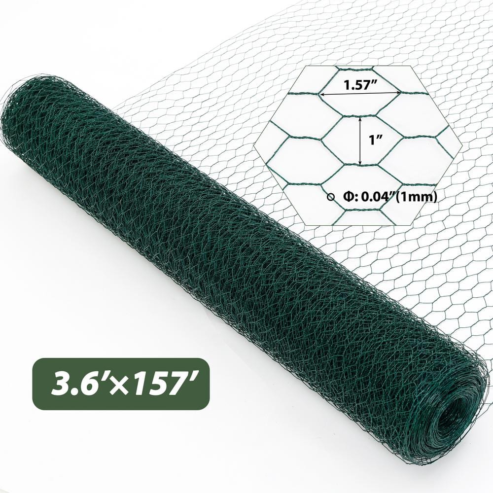3.6 ft. W x 157 ft. L Outdoor Large Anti-Rust Chicken Coop Wire Fencing Galvanized Poultry Netting