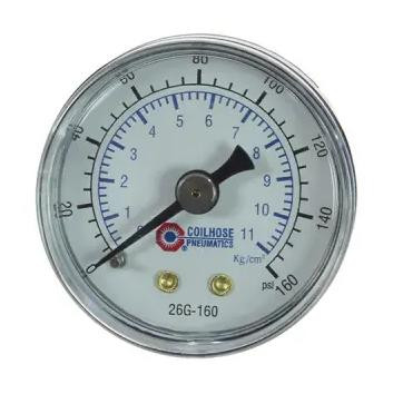 COILHOSE 26G-160-DL 1 1/2" Dial Gauge 0-160 psi, 1/8" Back Mount