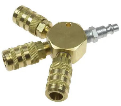 COILHOSE 3122-15X 3 Port Flat Hex Manifold, 1/4" 6 Ball Industrial Interchange