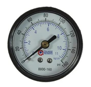 COILHOSE 8800-160-DL 2" Dial Gauge 1/4" Back Mount 0-160 psi
