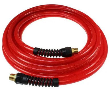 COILHOSE Flexeel Hose 1/4" Hose, 1/4" MPT Reusable Strain Relief Fittings Transparent Red 25' - 50' - 100' Lengths