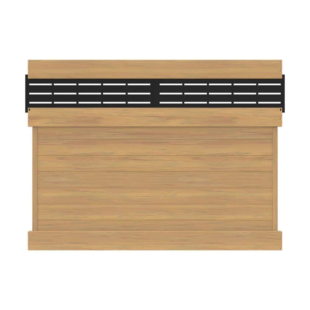 Barrette Outdoor Living Horizontal Boardwalk Semi-Privacy Vinyl Fence Panel 6x8 - Cypress
