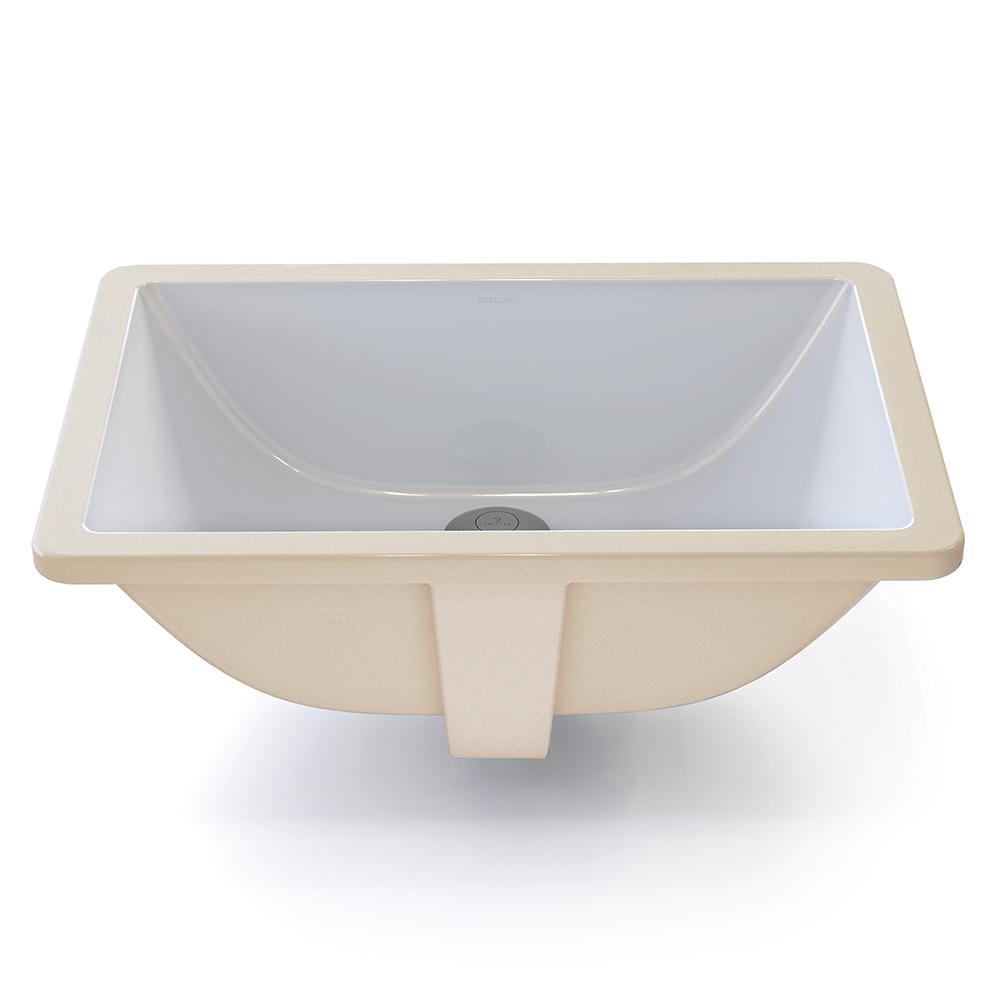 DECOLAV Classically Redefined Rectangular Undermount Bathroom Sink in White