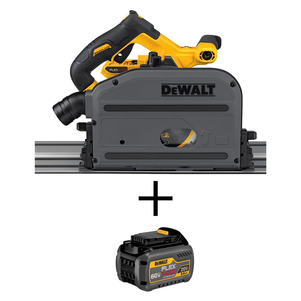FLEXVOLT 60-Volt MAX Li-Ion Cordless Brushless 6-1/2 in. Track Saw (Tool-Only) with 20-Volt/60-Volt Li-Ion Battery