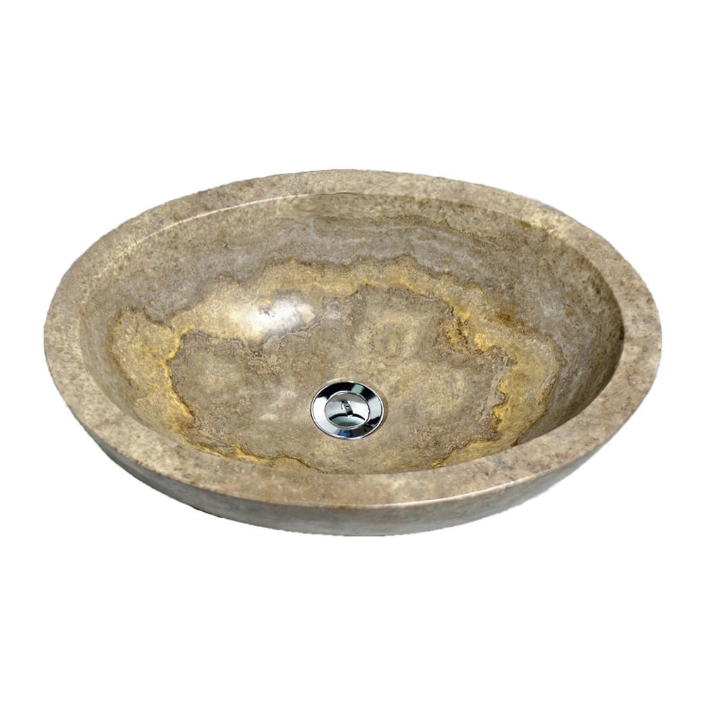 Katelyn Vessel Sink in Travertine