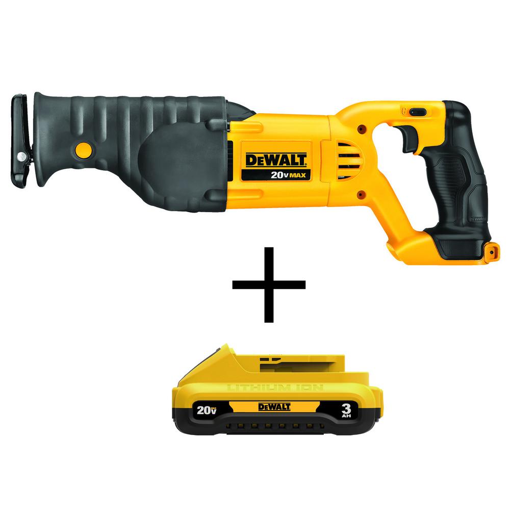 20-Volt MAX Lithium-Ion Cordless Reciprocating Saw (Tool-Only) with Bonus Compact Battery Pack 3.0 Ah