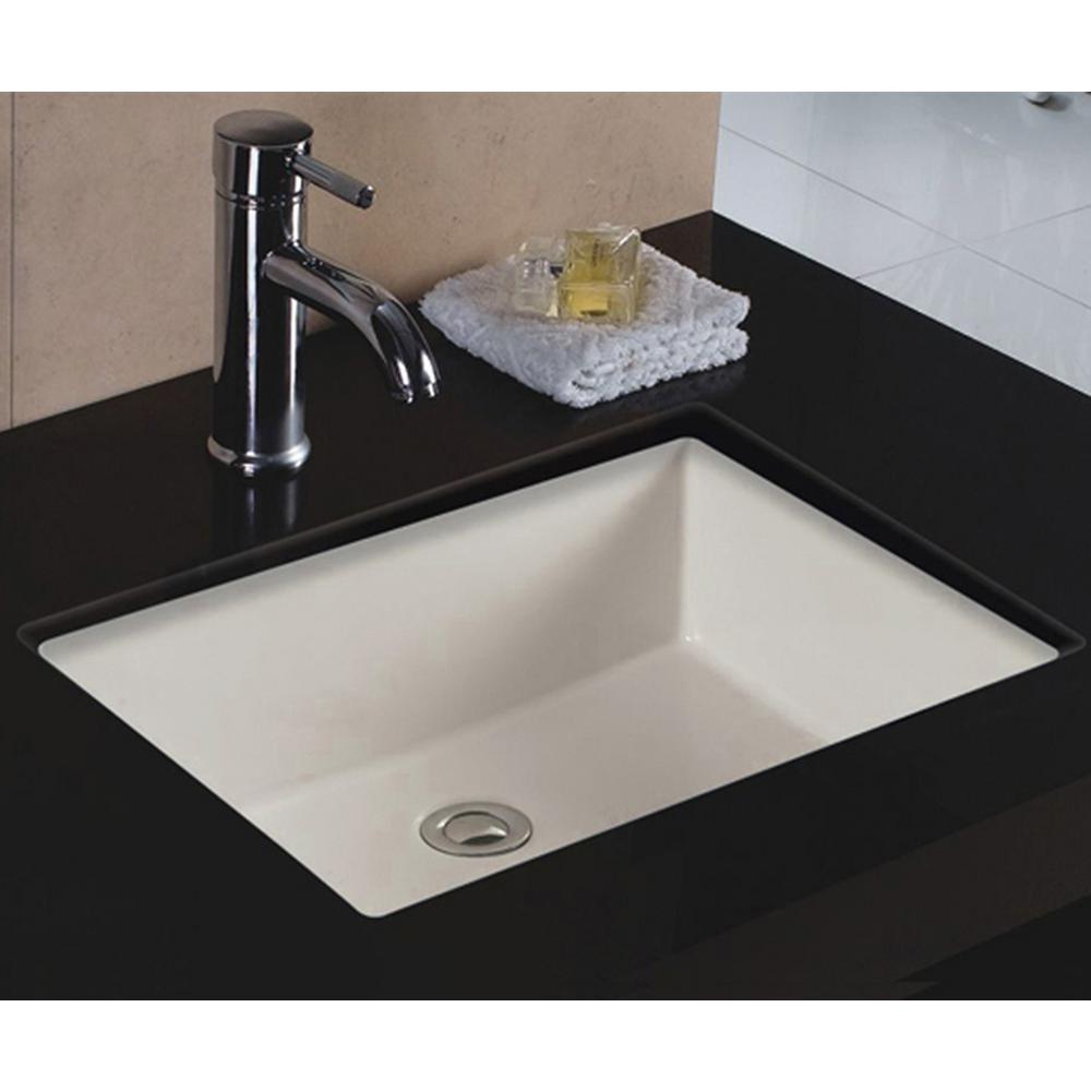 Wells 20 in. x 16 in. x 6 in. Rectangular Vitreous Ceramic Lavatory Single Bowl Undermount in Bisque