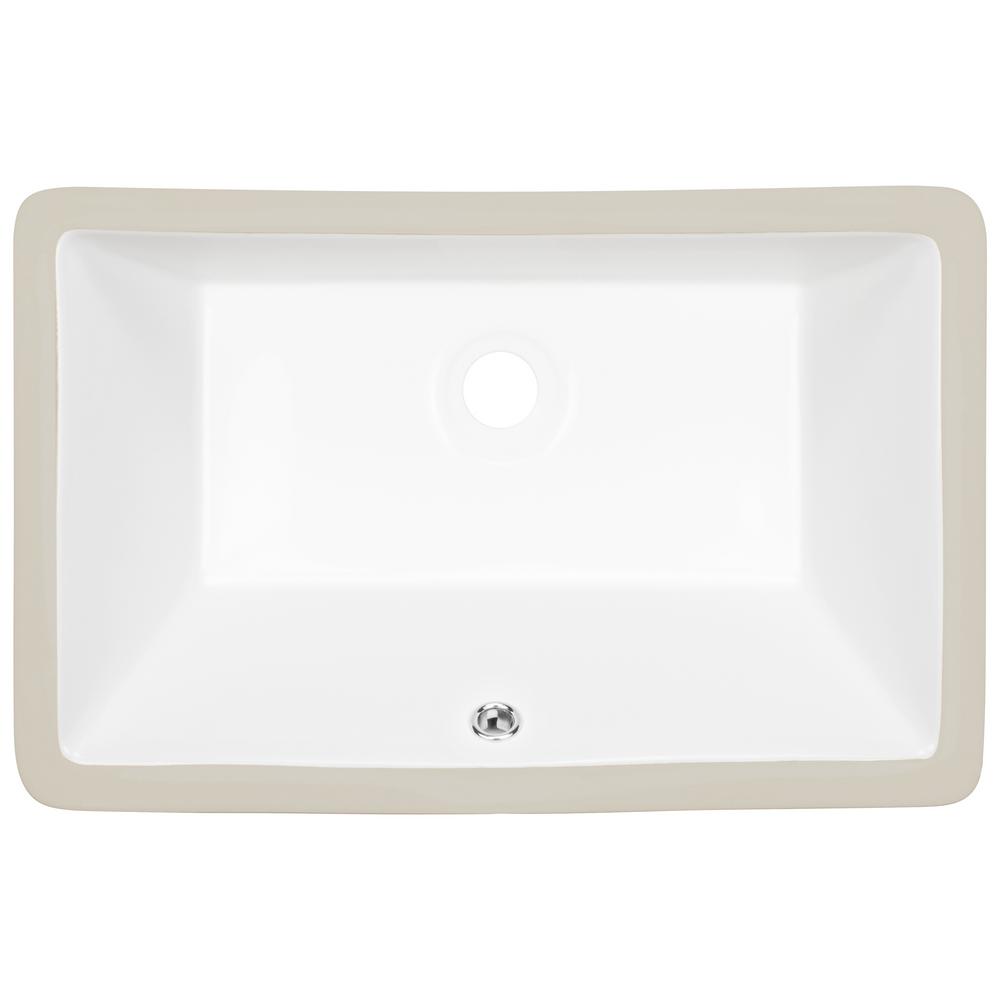 Ticor Belfast 20.75 in. Undermount Vanity Sink in White