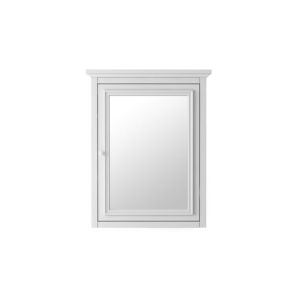 23.82 in. W x 29.50 in. H Framed Rectangular Beveled Edge Bathroom Vanity Mirror in White