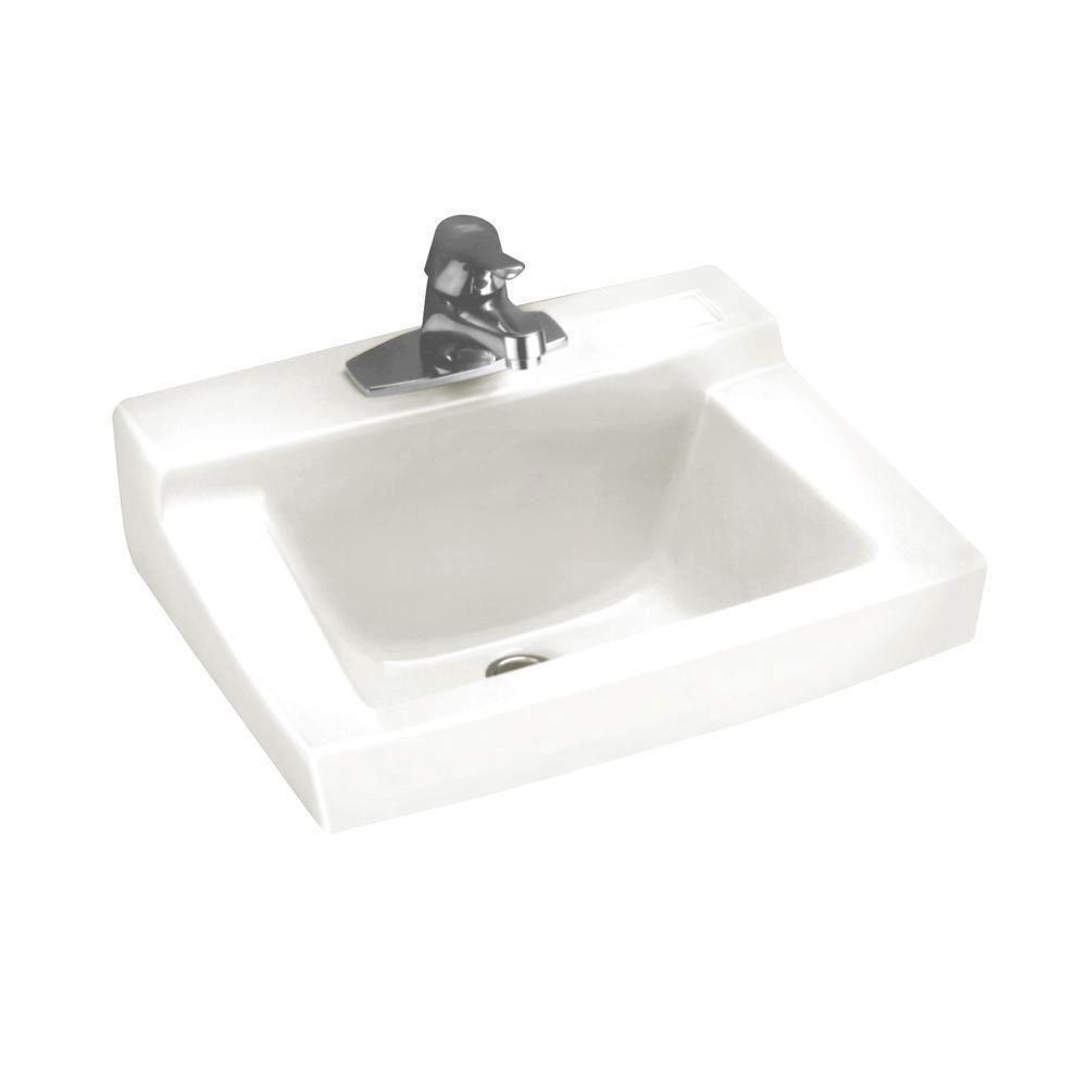 American Standard Declyn Wall Hung Bathroom Sink in White with 4 in. Faucet Holes