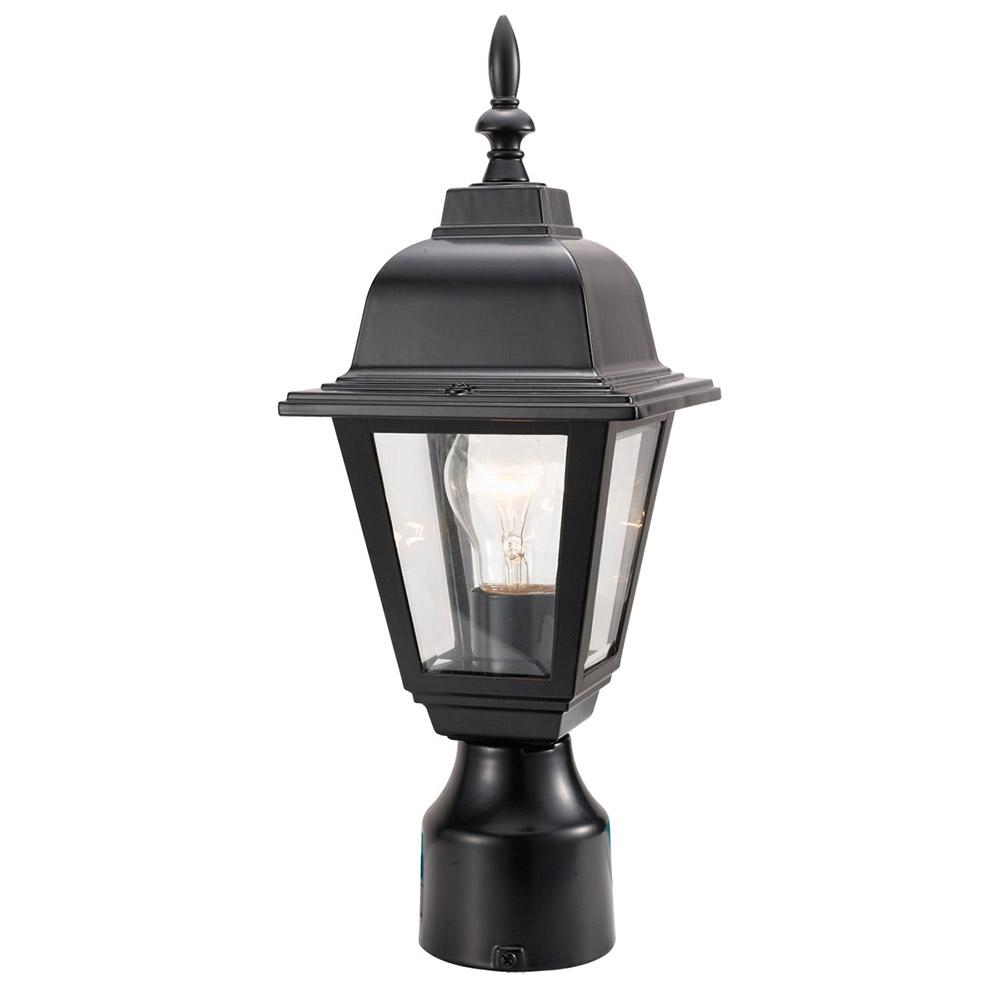 Maple Street Black Outdoor Die-Cast Post Mount Light Fixture