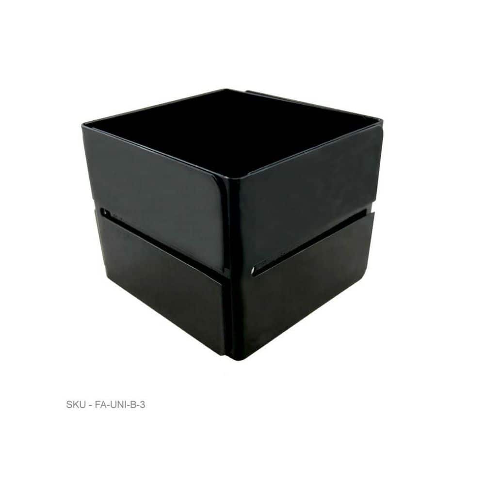 Fence Armor 3.5 in. to 6.5 in. x 1/4 ft. H Powder Coated Black Galv. Steel - Universal Fit - UNI Series Mailbox and Fence Post Guard