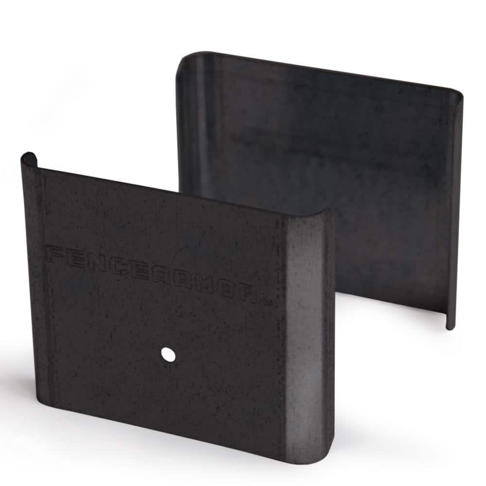 Fence Armor Black Demi Fence Post Guard 3.5 in. L x 3 in. H x .5 in D for Wood