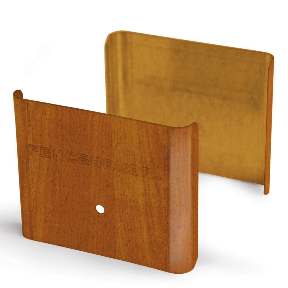 Fence Armor Redwood Demi Fence Post Guard 3.5 in. L x 3 in. H x .5 in D for Wood