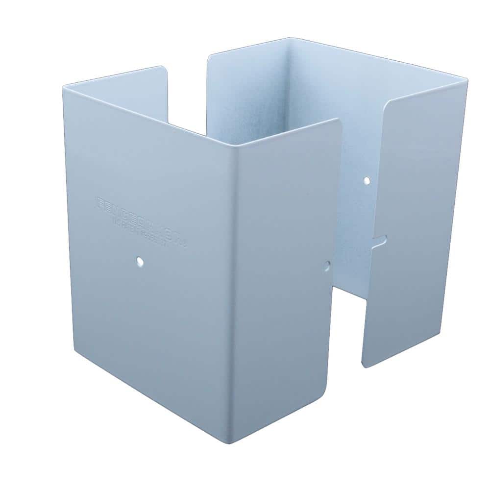 Fence Armor 5 in. x 5 in. x 1/2 ft. H Powder Coated White - Galvanized Steel Pro Series Mailbox and Fence Post Guard