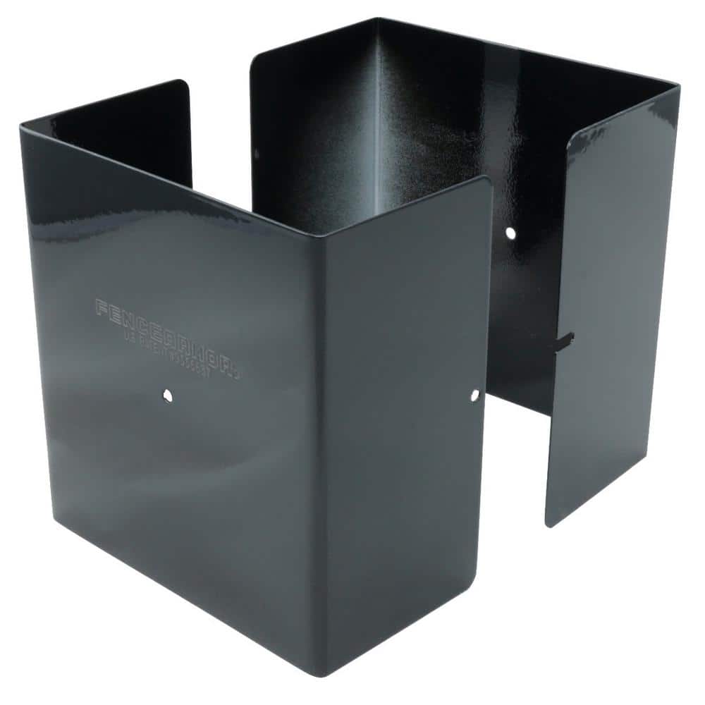Fence Armor 6 in. x 6 in. x 1/2 ft. H Powder Coated Black - Galvanized Steel Pro Series Mailbox and Fence Post Guard