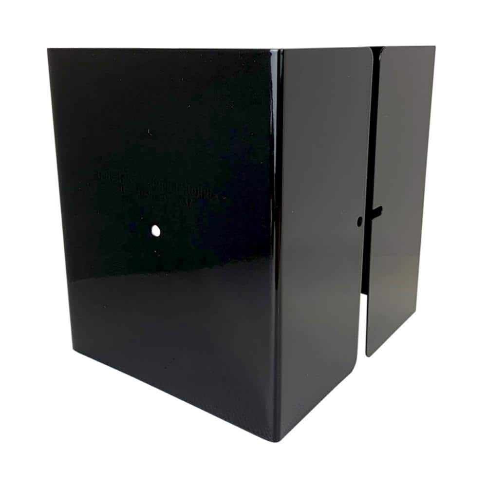 Fence Armor 5.5 in. x 5.5 in. x 1/2 ft. H Powder Coated Black - Galvanized Steel Pro Series Mailbox and Fence Post Guard