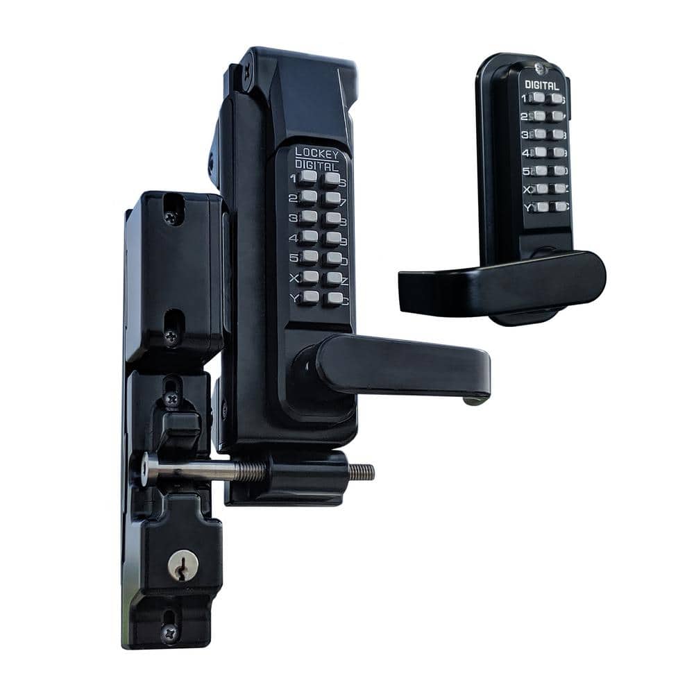 GL2 Jet Black/Marine Grade Double Combination Mechanical Surface Mount Gate Lock
