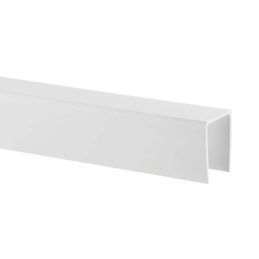 7/8 in. x 55.875 in. Polypropylene Fairfax Fence U-Channel White