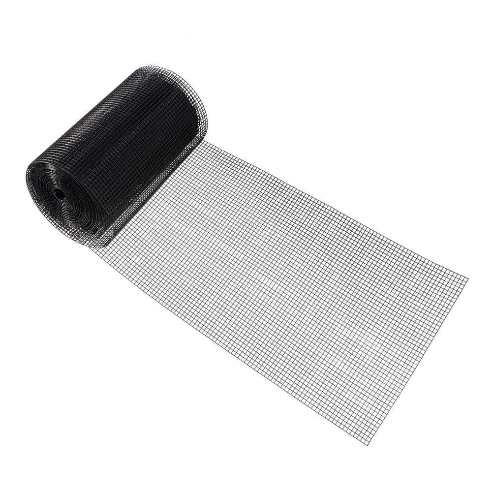 Fencer Wire 4 ft. x 50 ft. 16-Gauge Black PVC Coated Welded Wire Fence with Mesh Size 1/2 in. x 1/2 in.