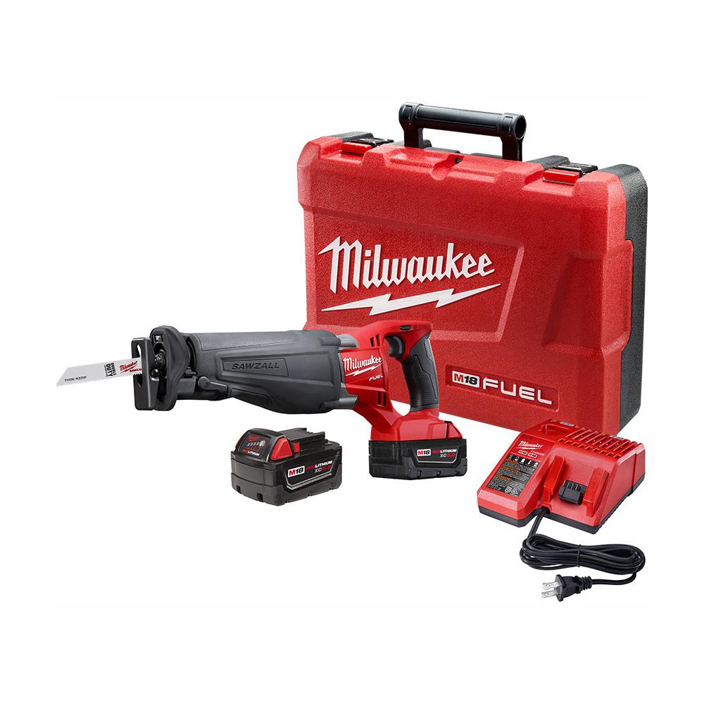 M18 FUEL 18-Volt Lithium-Ion Brushless Cordless SAWZALL Reciprocating Saw Kit W/(2) 5.0Ah Batteries, Charger & Hard Case
