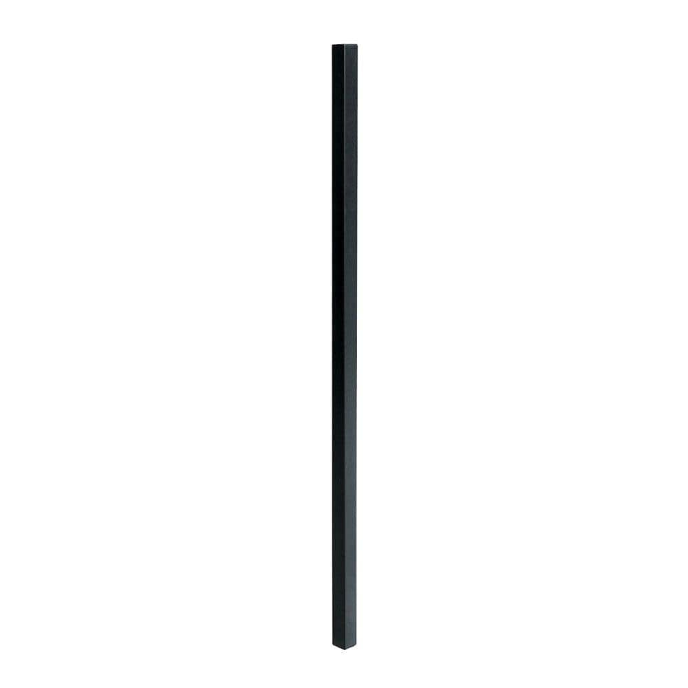 First Alert 2 in. x 2 in. x 54 in. Black Steel Fence Post