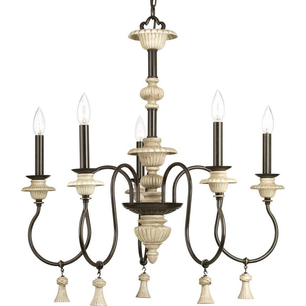 Progress Lighting Bergamo Collection 5-Light Forged Bronze Chandelier