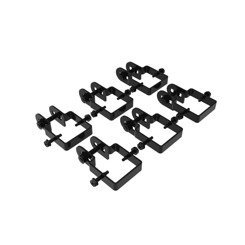 FORTRESS Versai Gloss Black Steel Fence Corner Bracket (6-Pack)