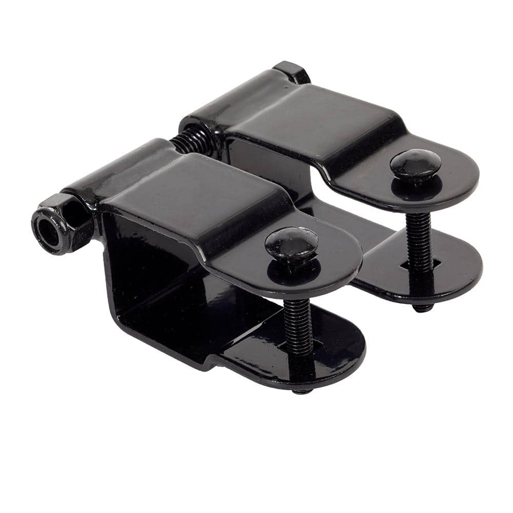 FORTRESS Versai 1.5 in. Black Steel Gate Fence Hinge Gate (2-Pack )