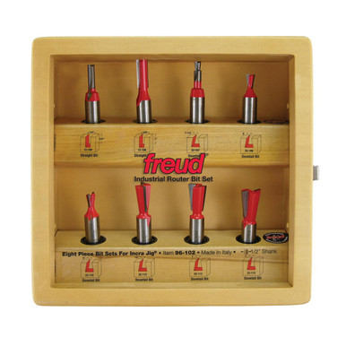 Freud 8 Piece Bit Set for Incra Jig 96-102