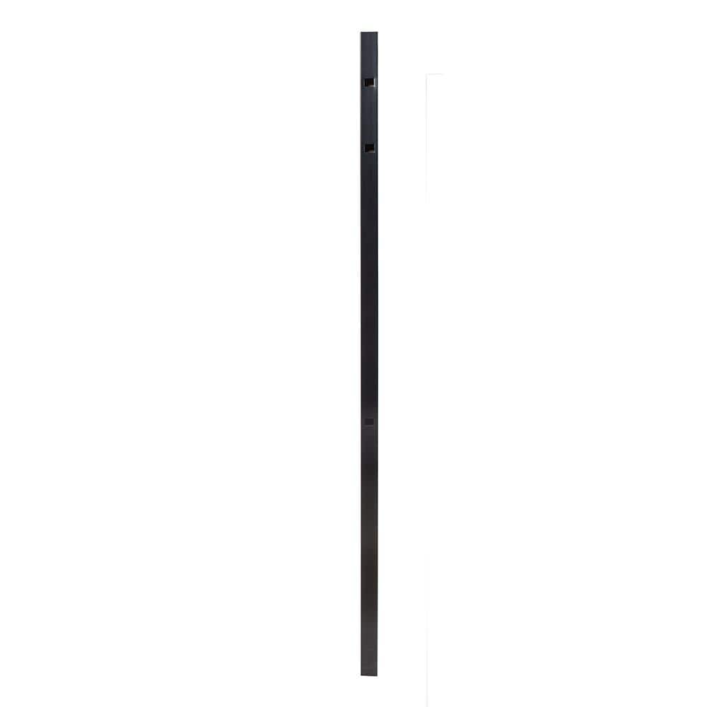 FORTRESS Athens 2 in. x 2 in. x 6 ft. Gloss Black Aluminum Pressed Spear Fence Corner Post