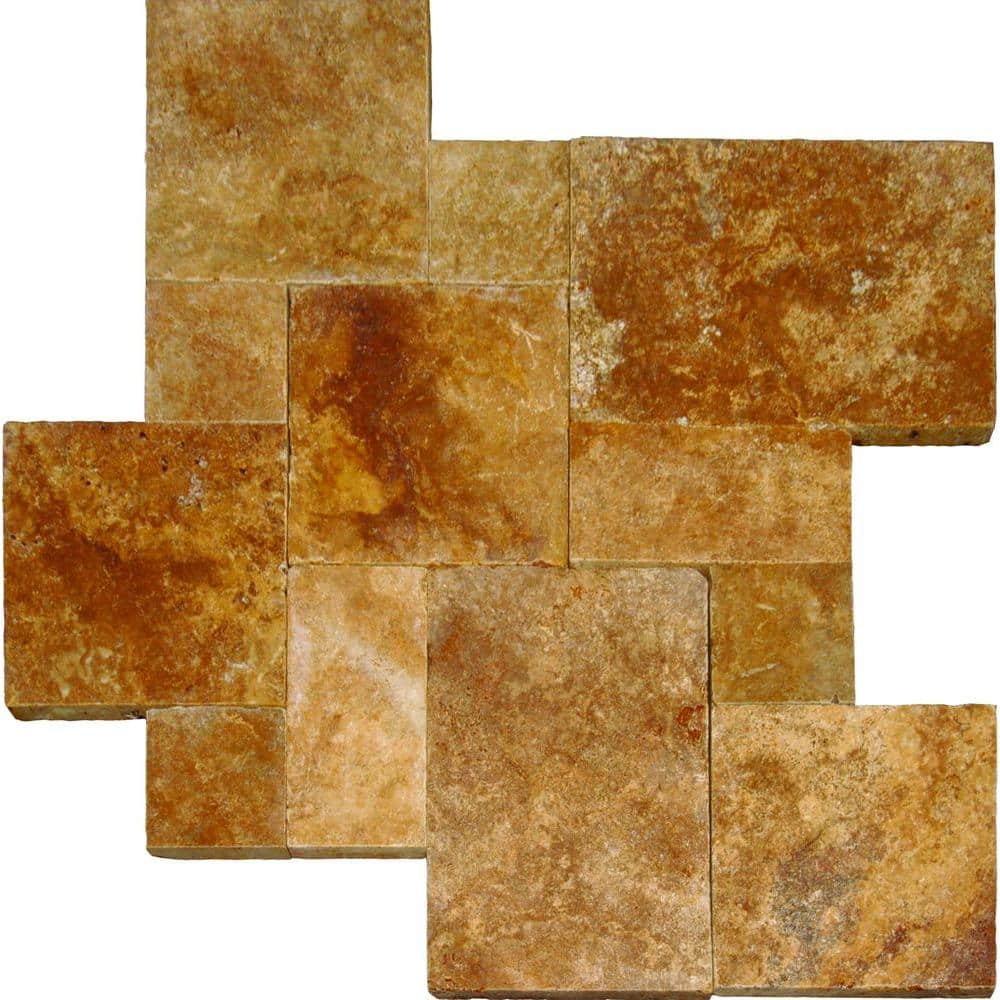 MSI Riviera 10 Piece Tumbled Travertine Paver Tile Kit (160 Sq. Ft. / Pallet)