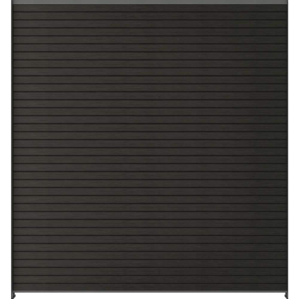 NewTechWood Ultra Easy Fencing 6 ft.Hx6 ft.W Hawaiian Charcoal Wood Plastic Composite Horizontal Fence Panel Section with Gray Frame