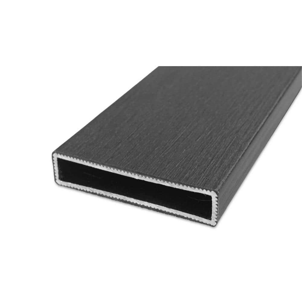 Frame It All 6 ft. WPC Capped 360 Composite Aluminum Rail for Picket Fencing - Ironwood