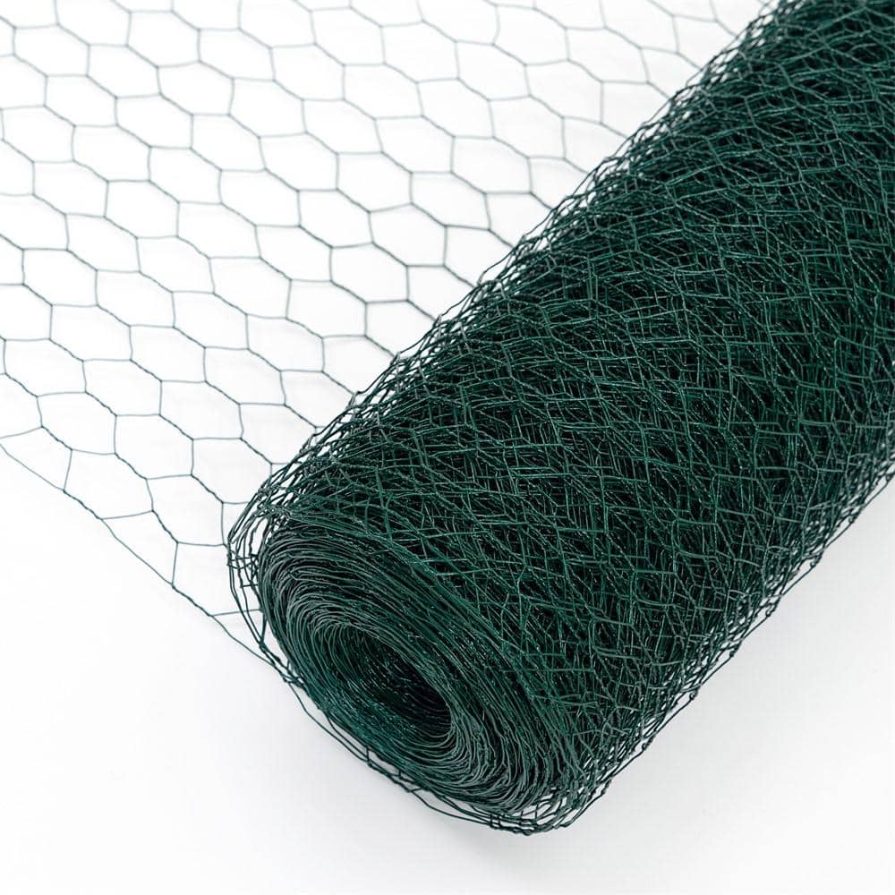 Kahomvis 1/4 in. W. x 3.6 ft. x 197 ft. Outdoor Anti-Rust Chicken Wire Poultry Net Green Galvanized Metal Fence Hardware Cloth
