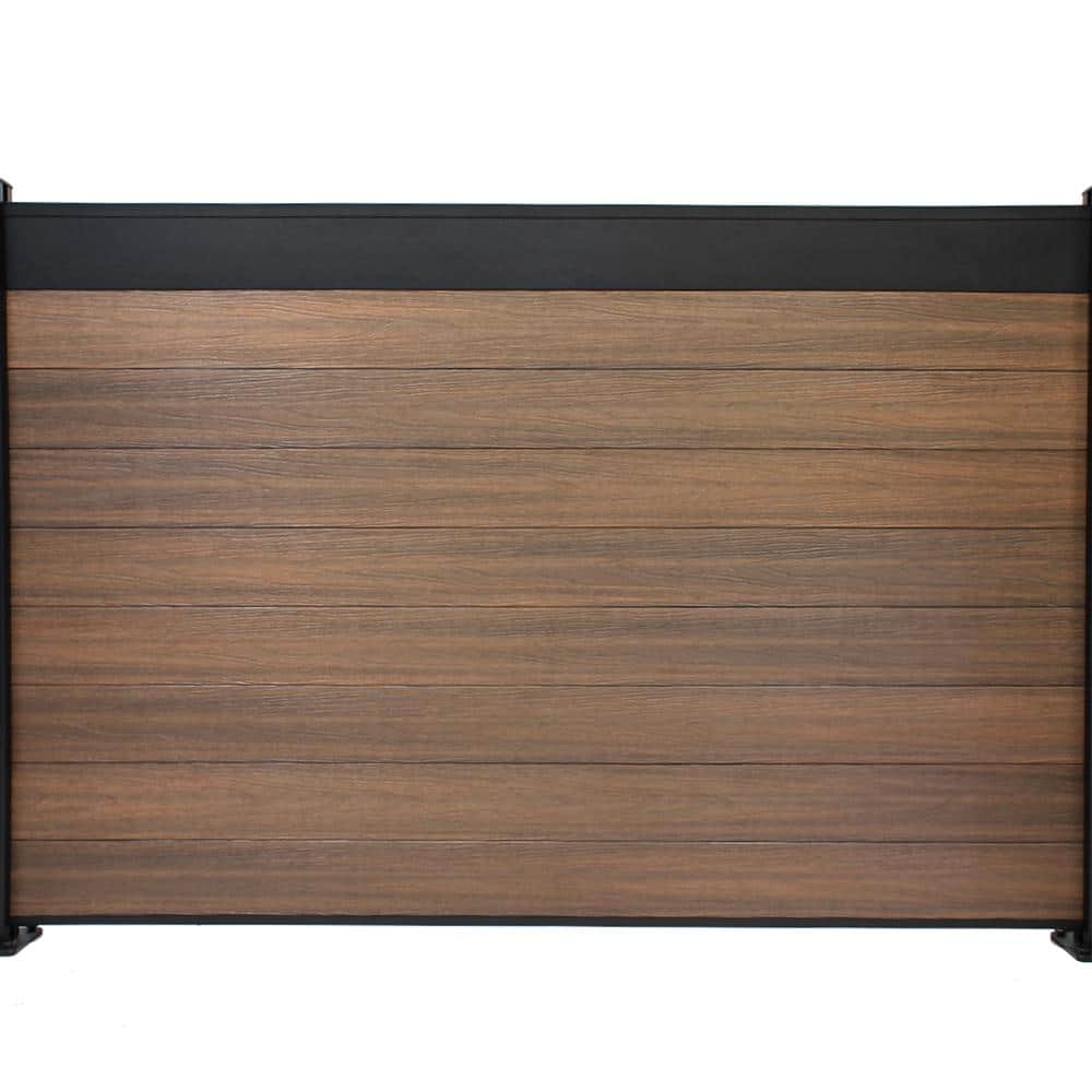 EuroFence Euro Style Estate 4 ft. x 6 ft. King Cedar Aluminum and Composite Horizontal Fence Panel Section