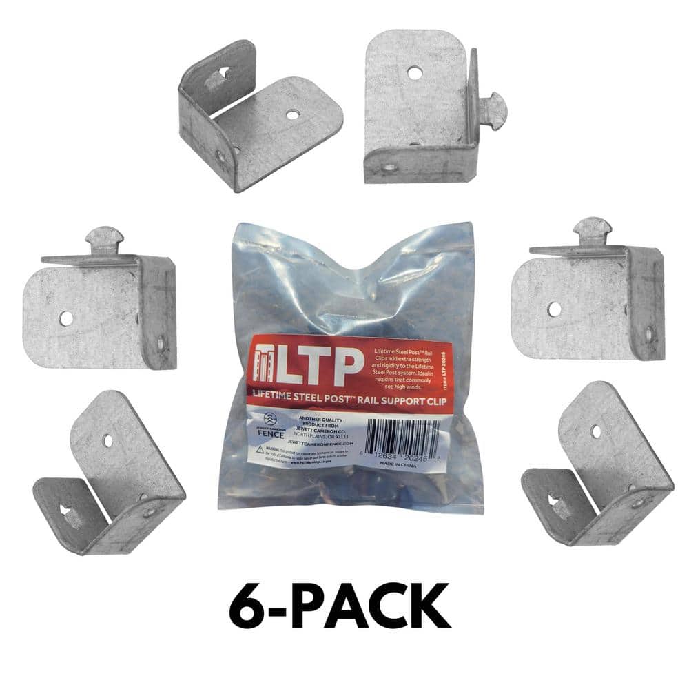 LIFETIME STEEL POST 5 in. x 4 in. x 2 in. LTP Galvanized Steel Rail Support Clips (6-Pack)