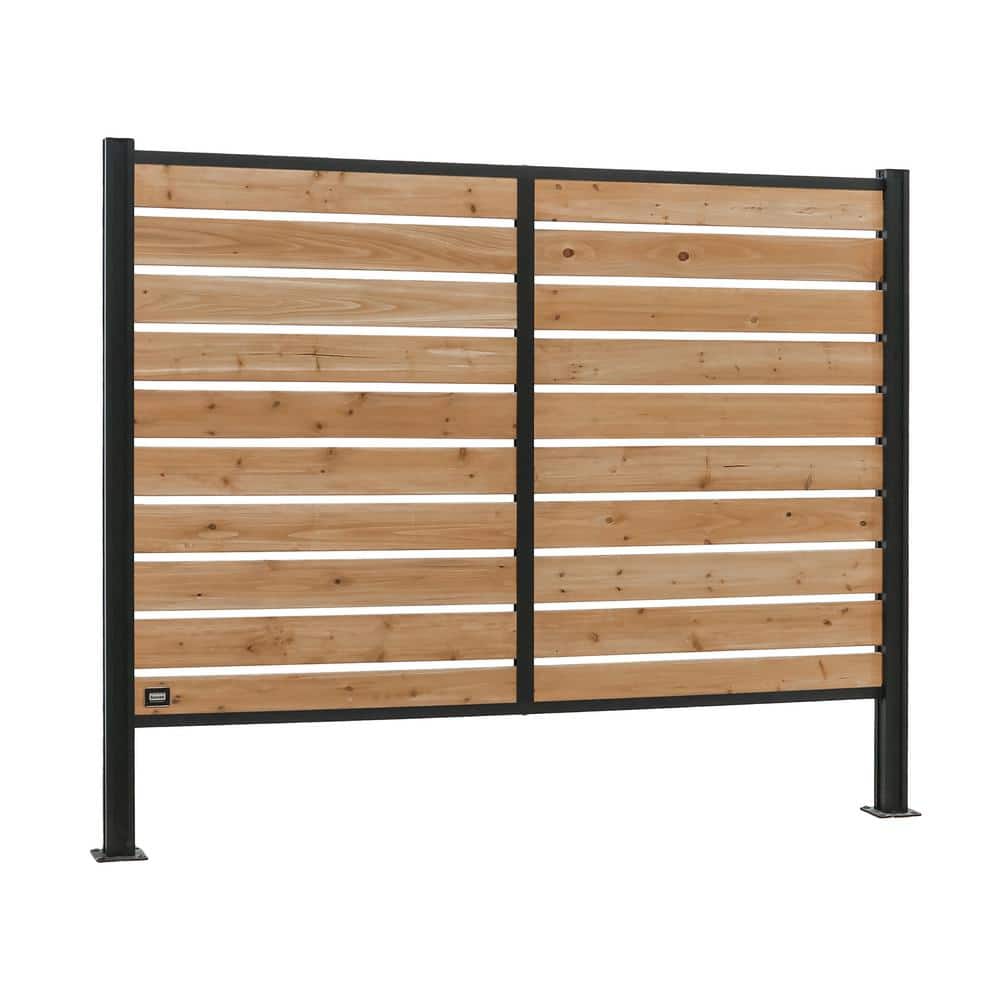 Backyard Discovery 6 ft. x 8 ft. Cedar Wood Outdoor Privacy Wall with Aluminum Posts